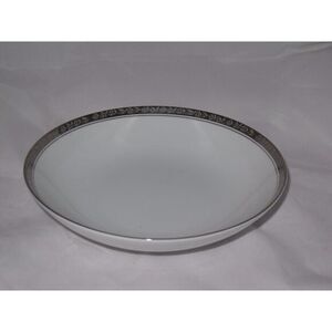 Noritake Silvester 6340 Soup Salad Bowl Platinum Silver Trim